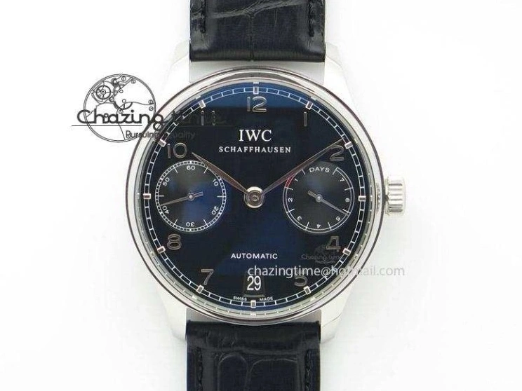 MIROTIME 0421 Elegant Portuguese IW371615 ZF 1:1 Best Edition SS Green Dial on Black Leather Strap A96355 V 7081